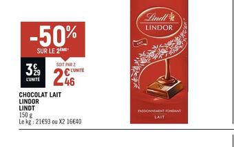 Petit Casino Lindt chocolat lait lindor offre