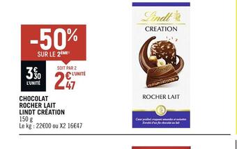 Petit Casino Lindt chocolat rocher lait création offre