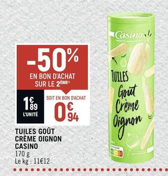 Casino tuiles goût crème oignon