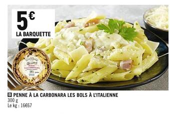 Penne à la carbonara les bols à l’italienne