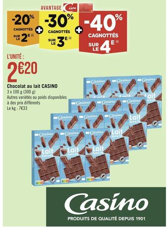 Casino chocolat au lait