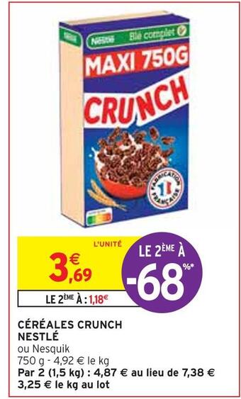 Intermarché Nestlé céréales crunch offre