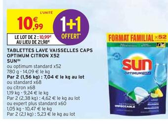 Intermarché Sun tablettes lave vaisselles caps optimum citron x52 (b) offre