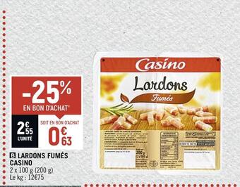 Spar Casino lardons fumés offre