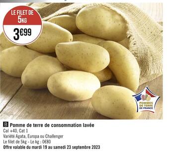Casino Hyperfrais Pomme de terre de consommation lavée offre