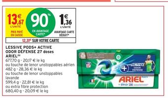 Intermarché Ariel lessive pods+ active odor défense 27 doses(b) offre