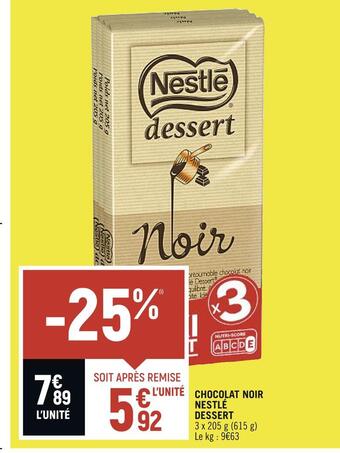 Petit Casino Nestlé dessert chocolat noir offre