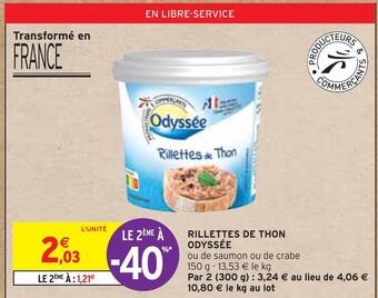 Intermarché Odyssée rillettes de thon offre