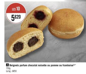 Casino Hyperfrais Beignets parfum chocolat noisette ou pomme ou framboise offre