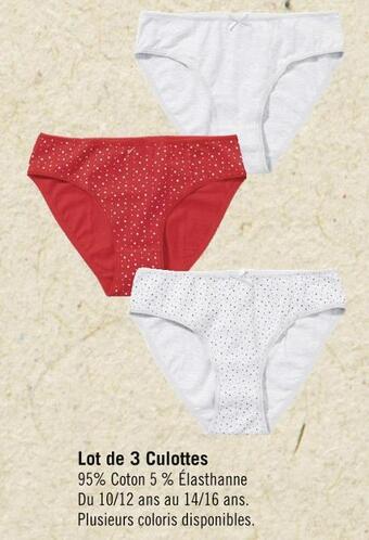Casino Hyperfrais Sincère lot de 3 culottes offre