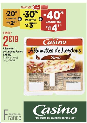 Casino Hyperfrais Casino allumettes de lardons fumés offre