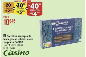 Casino Hyperfrais Casino crevettes sauvages de madagascar entières crues surgelées offre