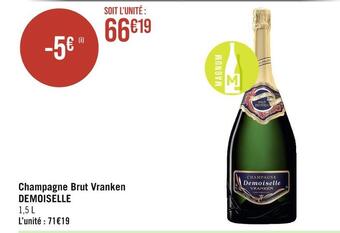 Casino Supermarchés Vranken demoiselle champagne brut offre
