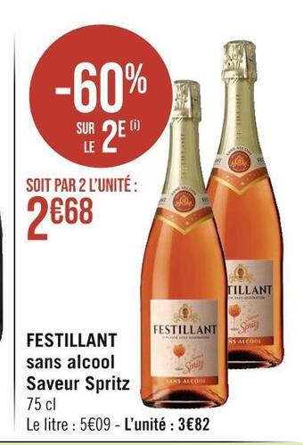 Festillant festillant sans alcool saveur spritz