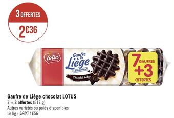 Casino Supermarchés Lotus gaufre de liège chocolat offre