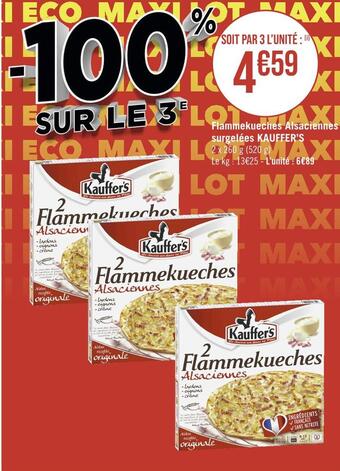 Casino Supermarchés Kauffer’s flammekueches alsaciennes surgelées offre