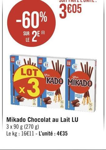 Casino Hyperfrais Lu mikado chocolat au lait offre