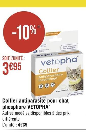 Vetopha collier antiparasite pour chat phosphore