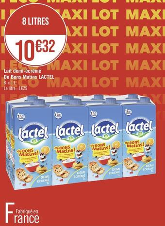 Casino Supermarchés Lactel lait demi-écrémé de bons matins offre