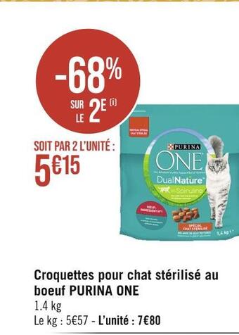 Purina one croquettes pour chat stérilisé au boeuf