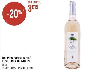 Les pins parasols rosé costieres de nimes