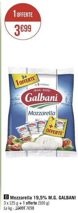 Galbani mozzarella 19,5% m.g