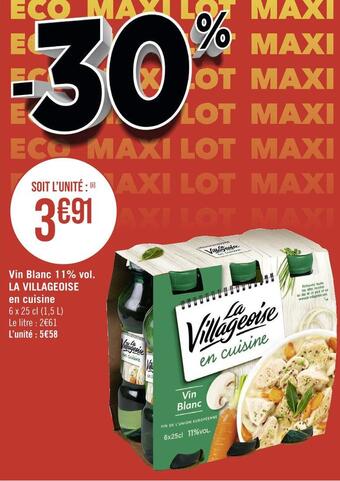 Casino Supermarchés La villageoise vin blanc 11% vol. en cuisine offre