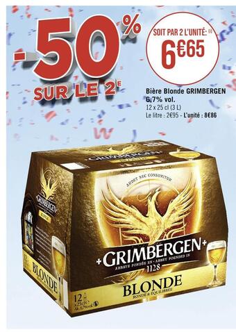 Casino Hyperfrais Grimbergen bière blonde 6,7% vol offre