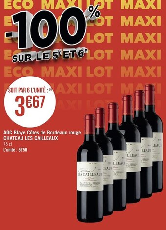 Chateau les cailleaux aoc blaye côtes de bordeaux rouge