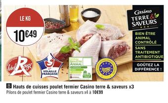 Casino Hyperfrais Casino hauts de cuisses poulet fermier terre & saveurs x3 offre