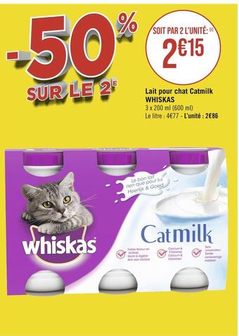 Casino Hyperfrais Whiskas lait pour chat catmilk offre