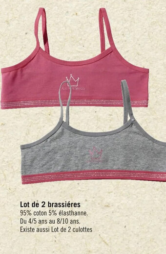 Casino Supermarchés Lot de 2 brassiéres offre