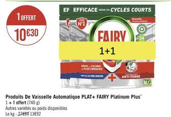 Fairy produits de vaisselle automatique plat+ fairy platinum plus