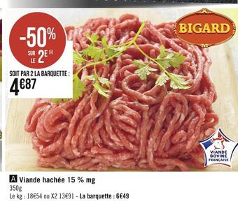 Bigard viande hachée 15 % mg