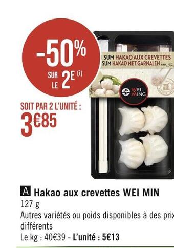 Casino Hyperfrais Wei min hakao aux crevettes offre