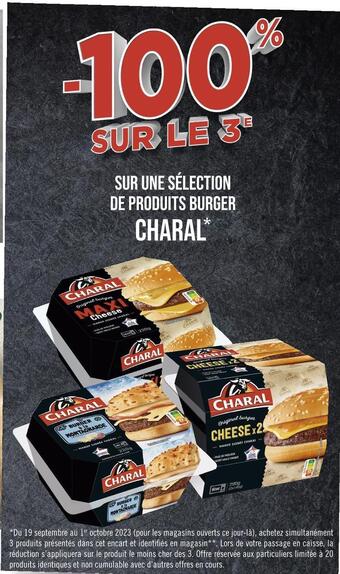 Casino Hyperfrais Charal -100% sur le 3e sur une sélection de produits burger charal offre
