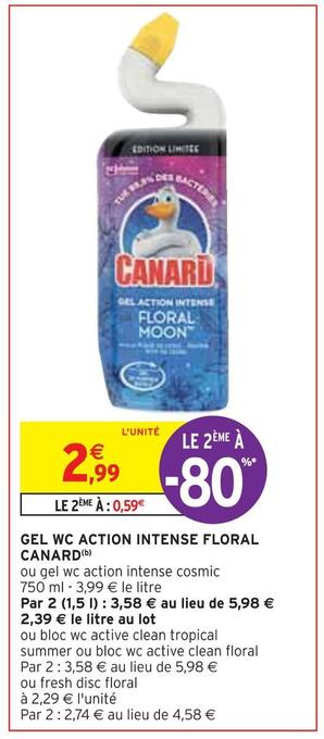 Intermarché Canard gel wc action intense floral (b) offre