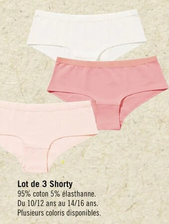 Casino Supermarchés Lot de 3 Shorty offre