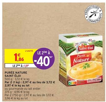 Intermarché Saint éloi purée nature offre
