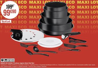 Casino Supermarchés Tefal batterie de cuisine 15 pièces ingenio daily chef noir offre
