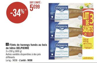 Delpierre filets de harengs fumés au bois de hêtre
