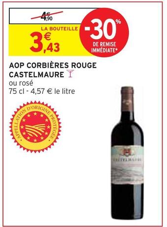 Intermarché Castelmaure aop corbières rouge offre
