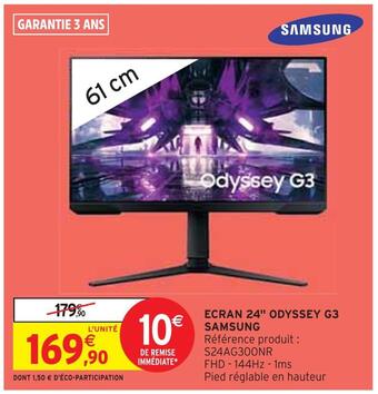 Intermarché Samsung ecran 24 odyssey g3 offre