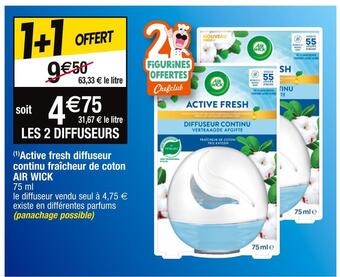 Cora x Carrefour Air wick (1)active fresh diffuseur continu fraîcheur de coton offre