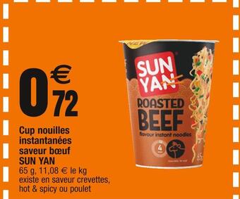 Cora x Carrefour Sun yan cup nouilles instantanées saveur bœuf offre