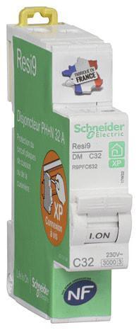 Schneider electric disjoncteur rési9 32a peignable phase neutre