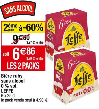 Cora Leffe bière ruby sans alcool 0 % vol offre