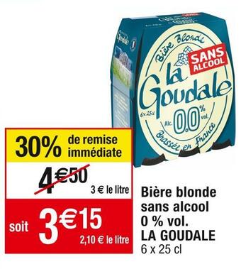 La goudale bière blonde sans alcool 0 % vol