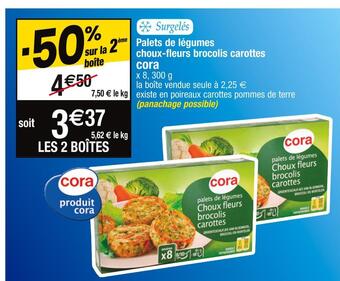 Cora x Carrefour Cora palets de légumes choux-fleurs brocolis carottes offre
