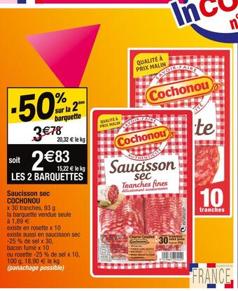 Cora x Carrefour Cochonou saucisson sec offre